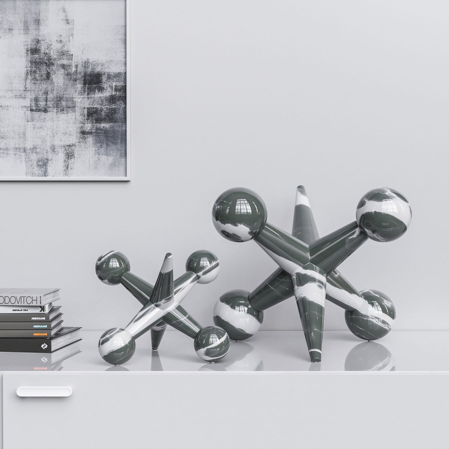 Ceramic Jack Set - Color Marbles - Synchrony Art INC