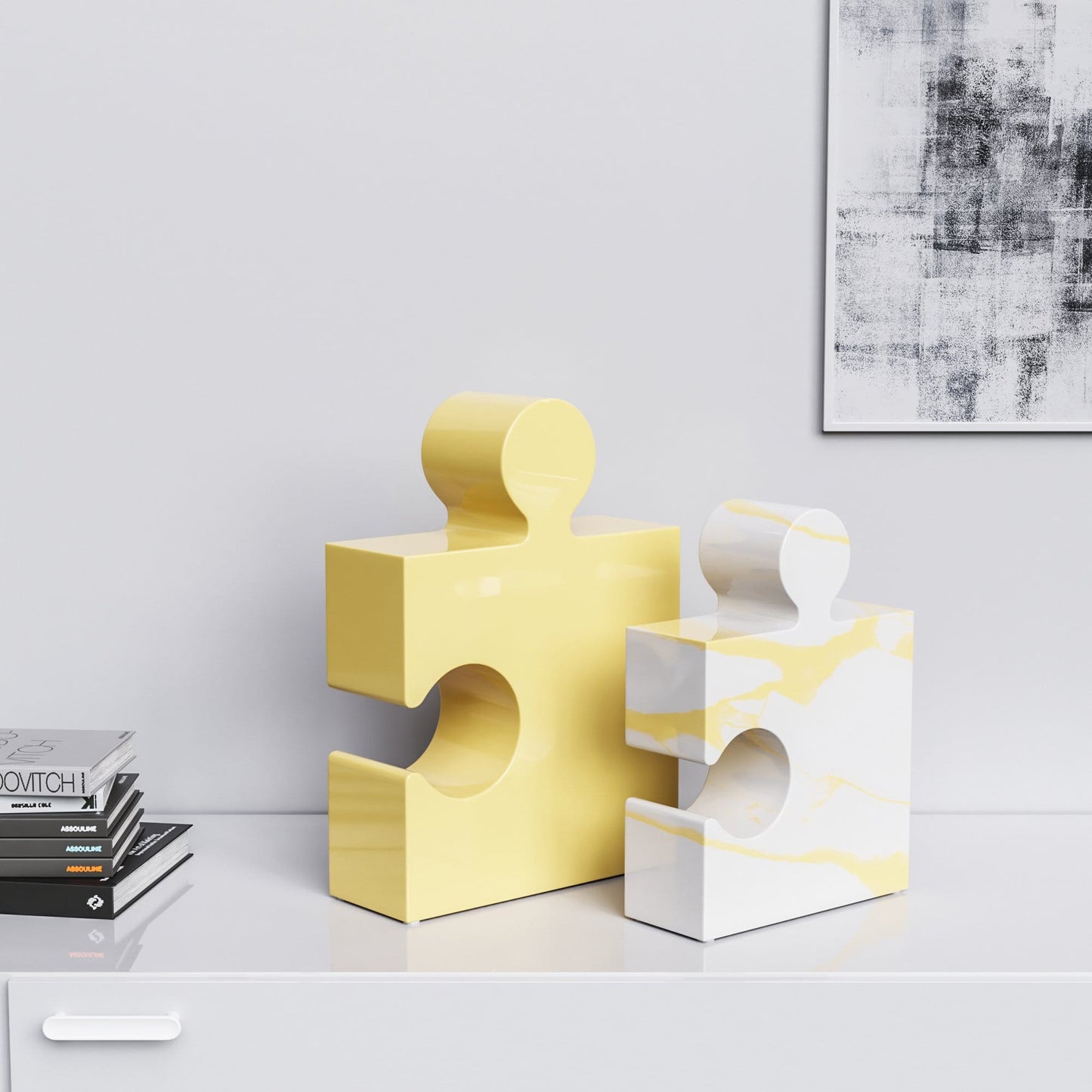 Ceramic Puzzle Set (Enhanced) - Plain & Marble - Synchrony Art INC