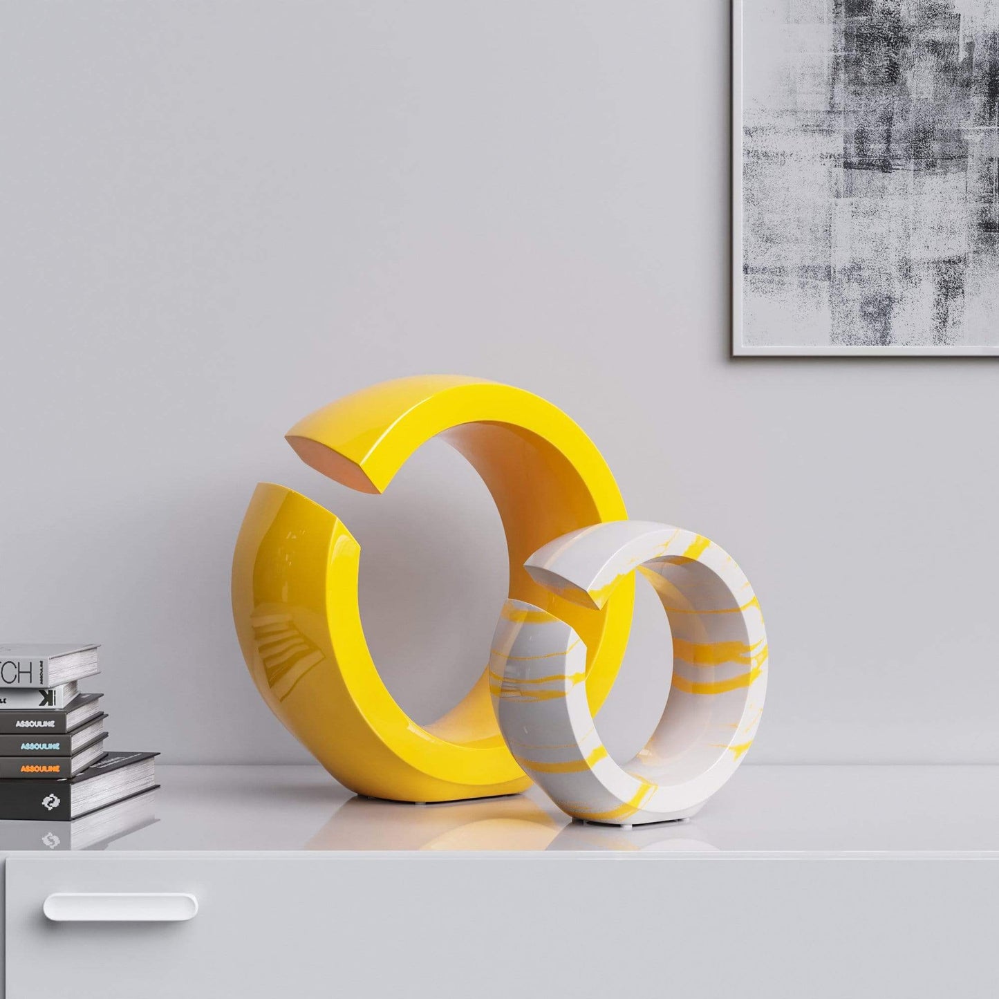 Ceramic Ring Set - Plain & Marbles - Synchrony Art INC