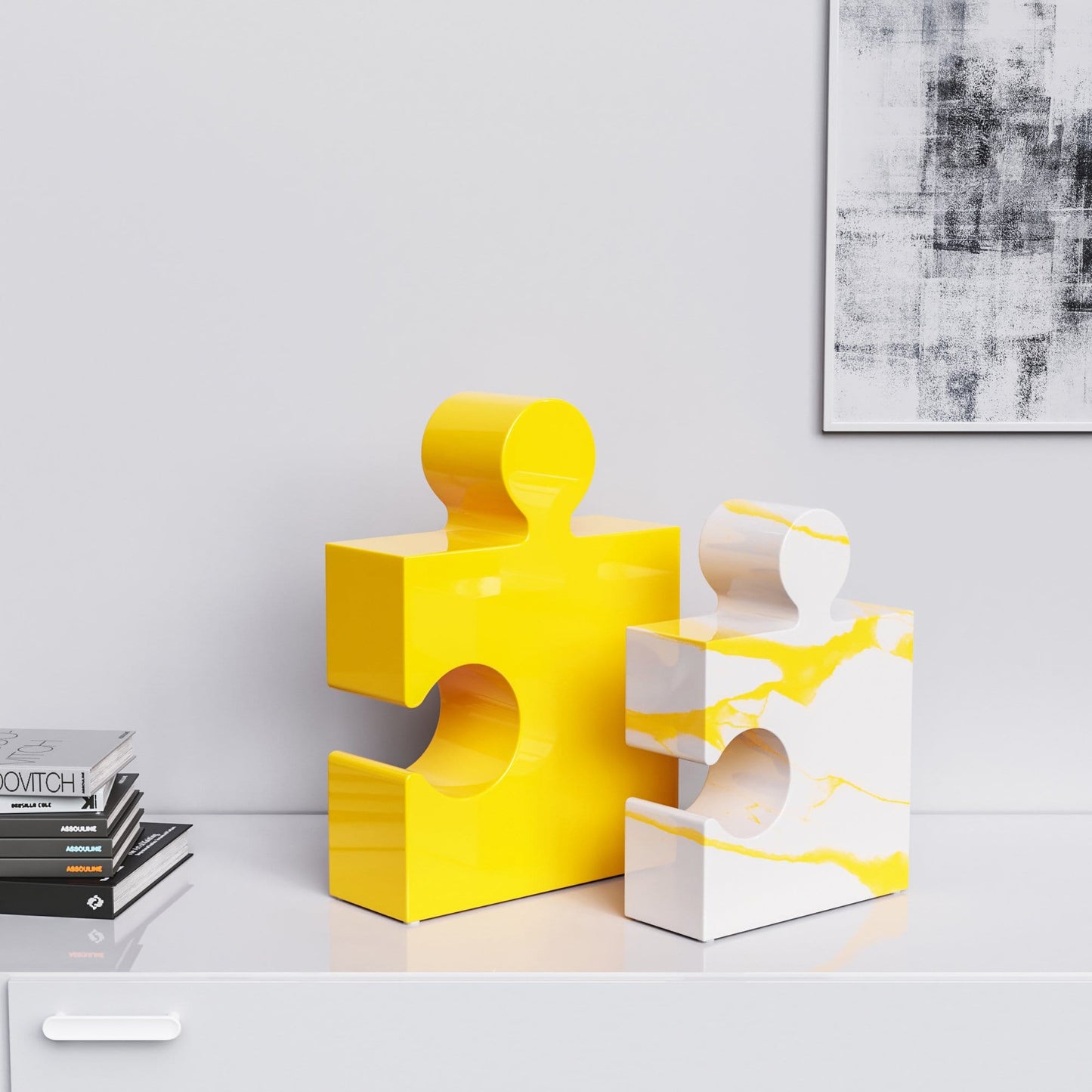 Ceramic Puzzle Set (Enhanced) - Plain & Marble - Synchrony Art INC