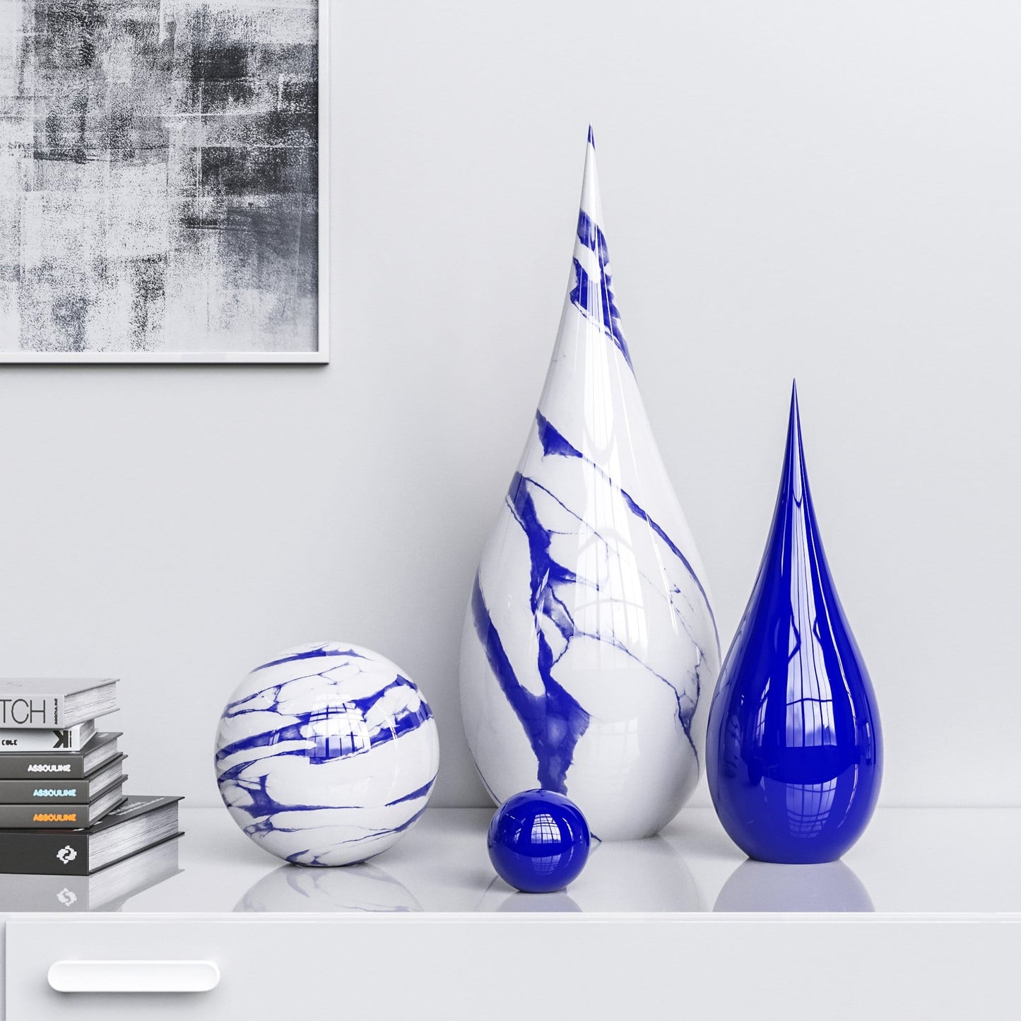 Ceramic Drop & Sphere Set - Exotic Marbles - Synchrony Art INC