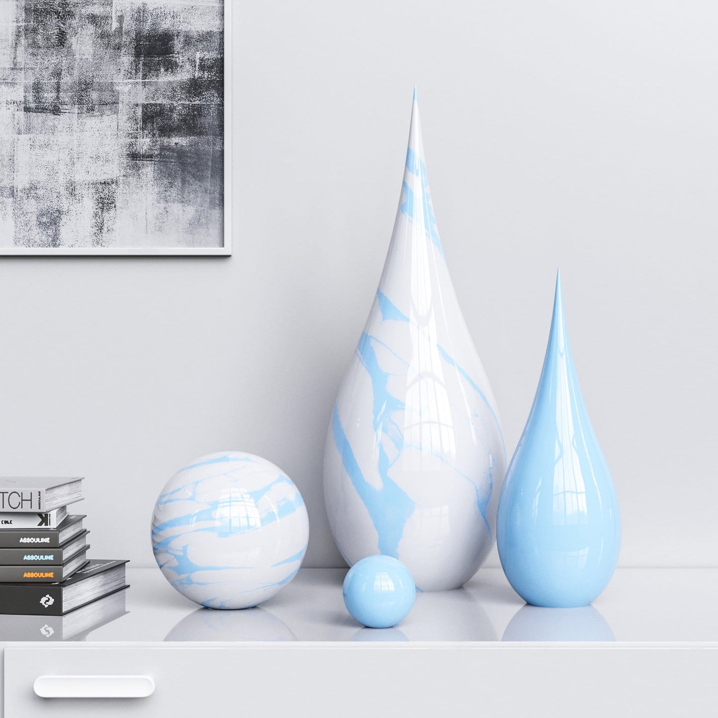 Ceramic Drop & Sphere Set - Exotic Marbles - Synchrony Art INC
