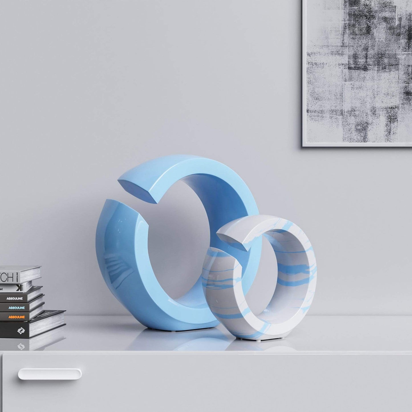 Ceramic Ring Set - Plain & Marbles - Synchrony Art INC