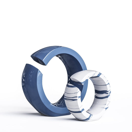 Ceramic Rings Set - Plain & Marbles - Synchrony Art INC