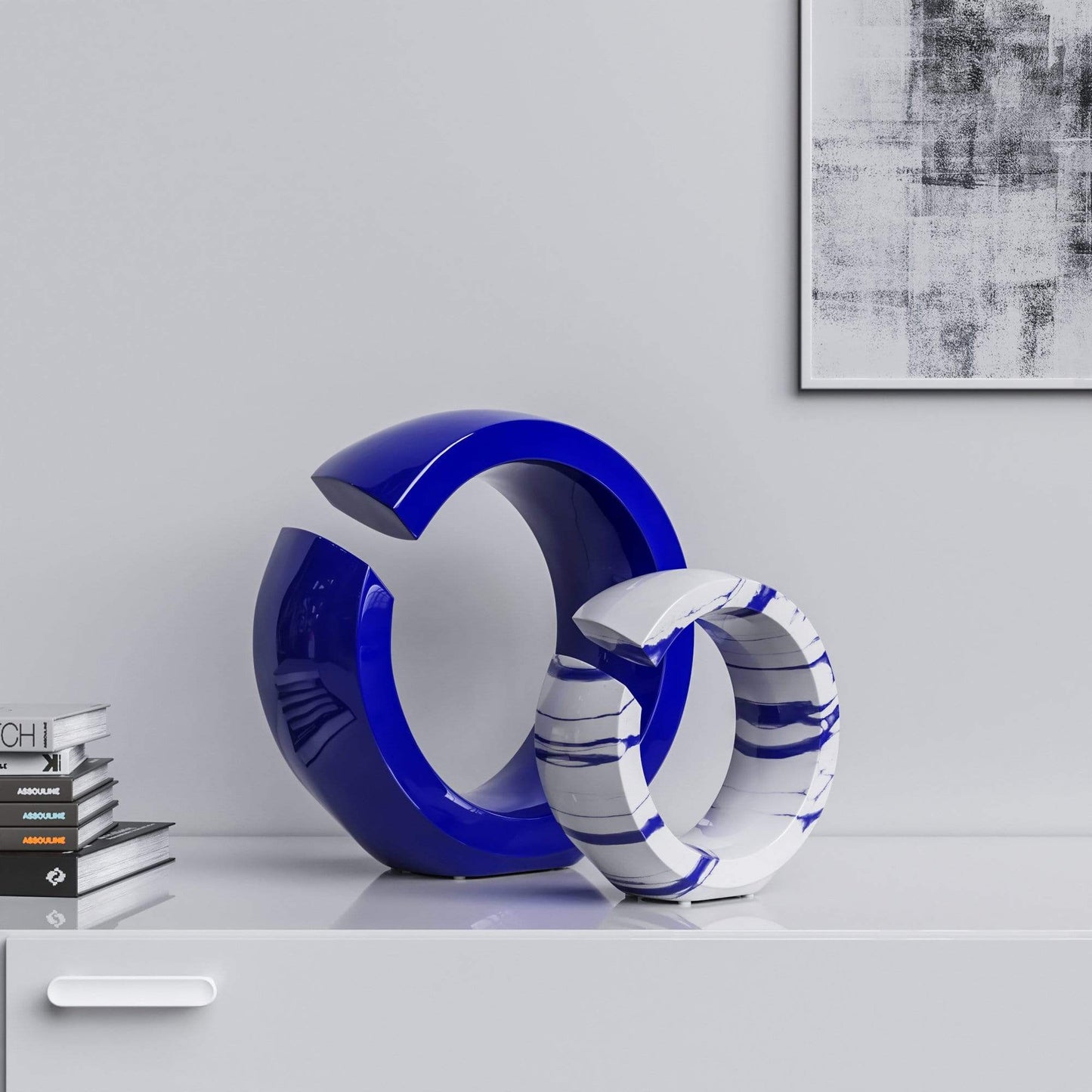 Ceramic Ring Set - Plain & Marbles - Synchrony Art INC