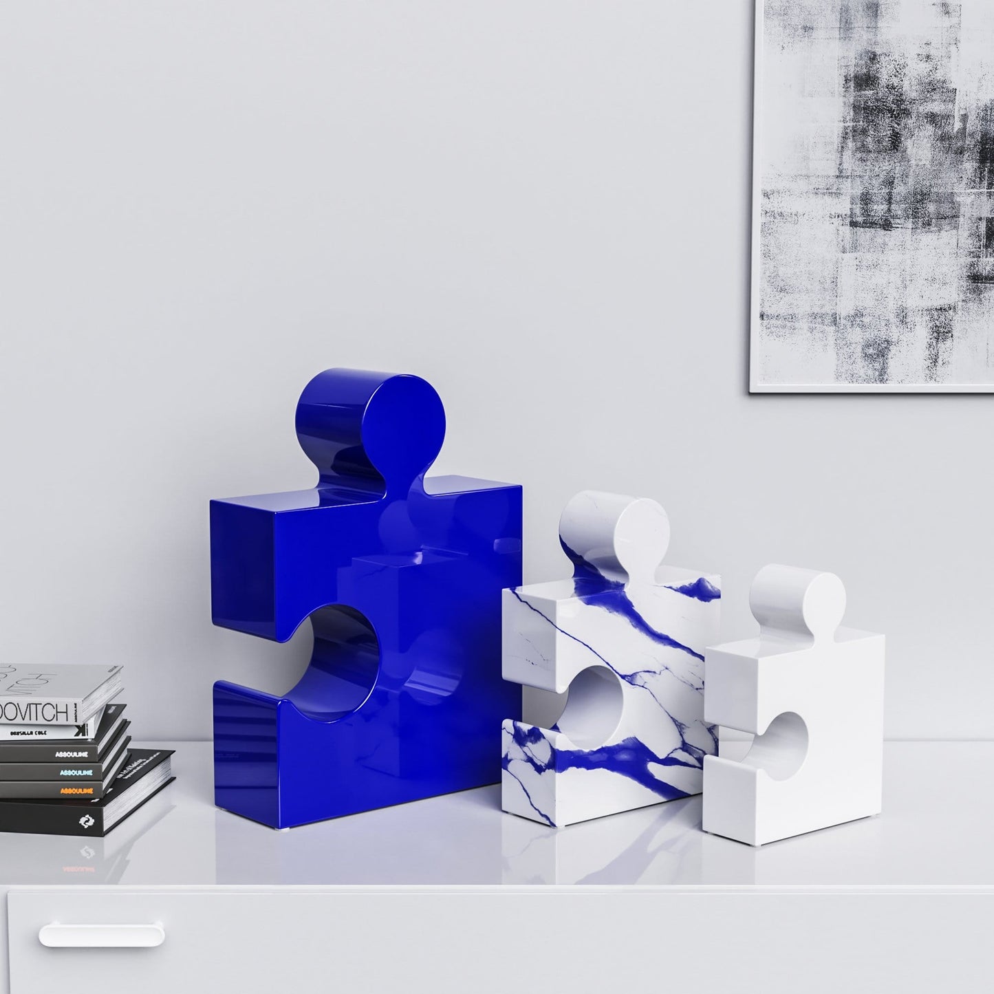 Ceramic Three Puzzles Set (Enhanced) - Plain & Marble Colors - Synchrony Art INC