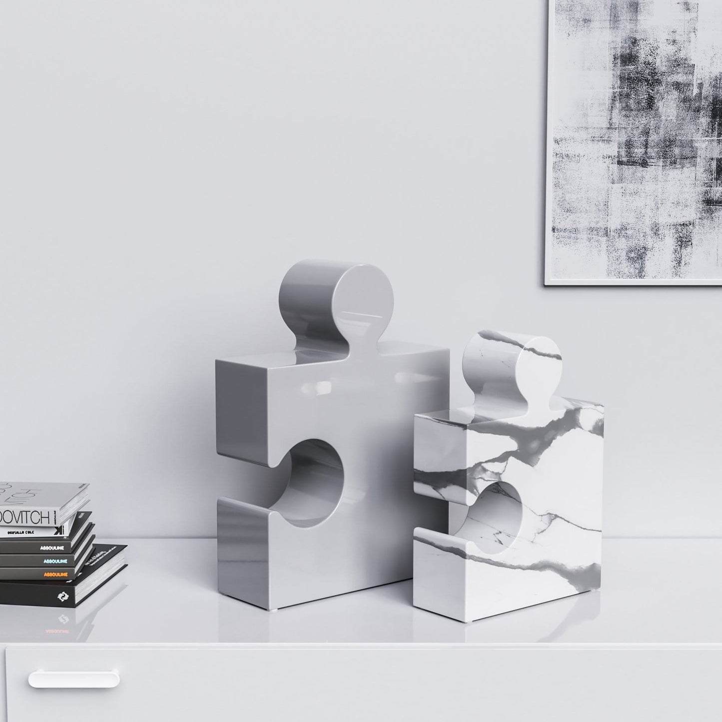 Ceramic Puzzle Set (Enhanced) - Plain & Marble - Synchrony Art INC