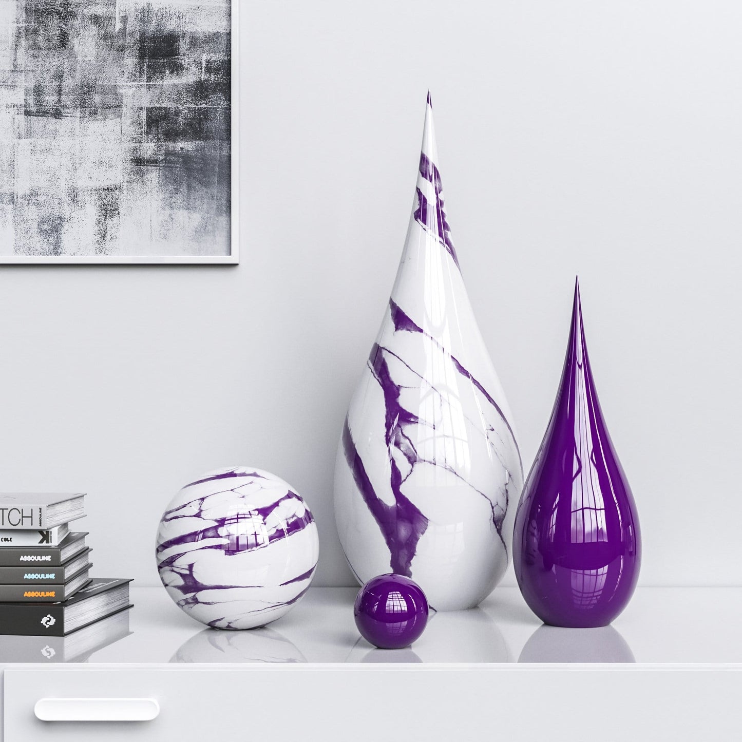 Ceramic Drop & Sphere Set - Exotic Marbles - Synchrony Art INC