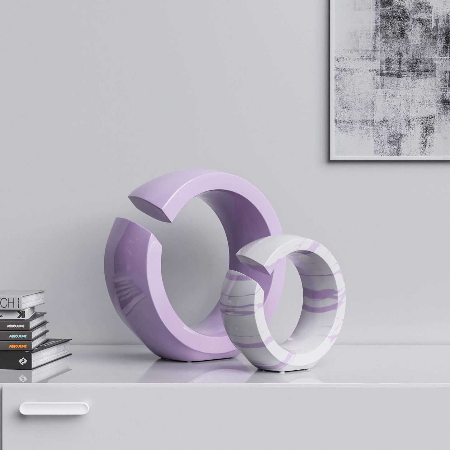 Ceramic Ring Set - Plain & Marbles - Synchrony Art INC