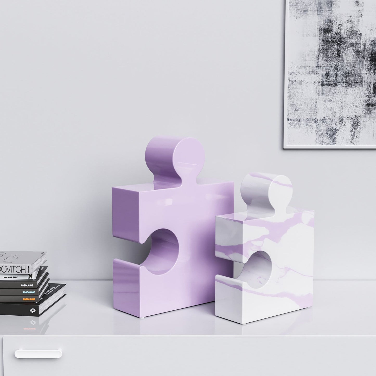 Ceramic Puzzle Set (Enhanced) - Plain & Marble - Synchrony Art INC