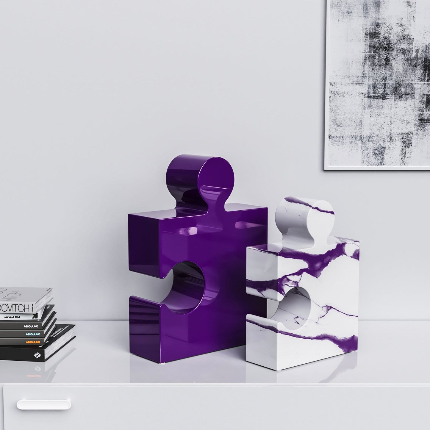 Ceramic Puzzle Set (Enhanced) - Plain & Marble - Synchrony Art INC