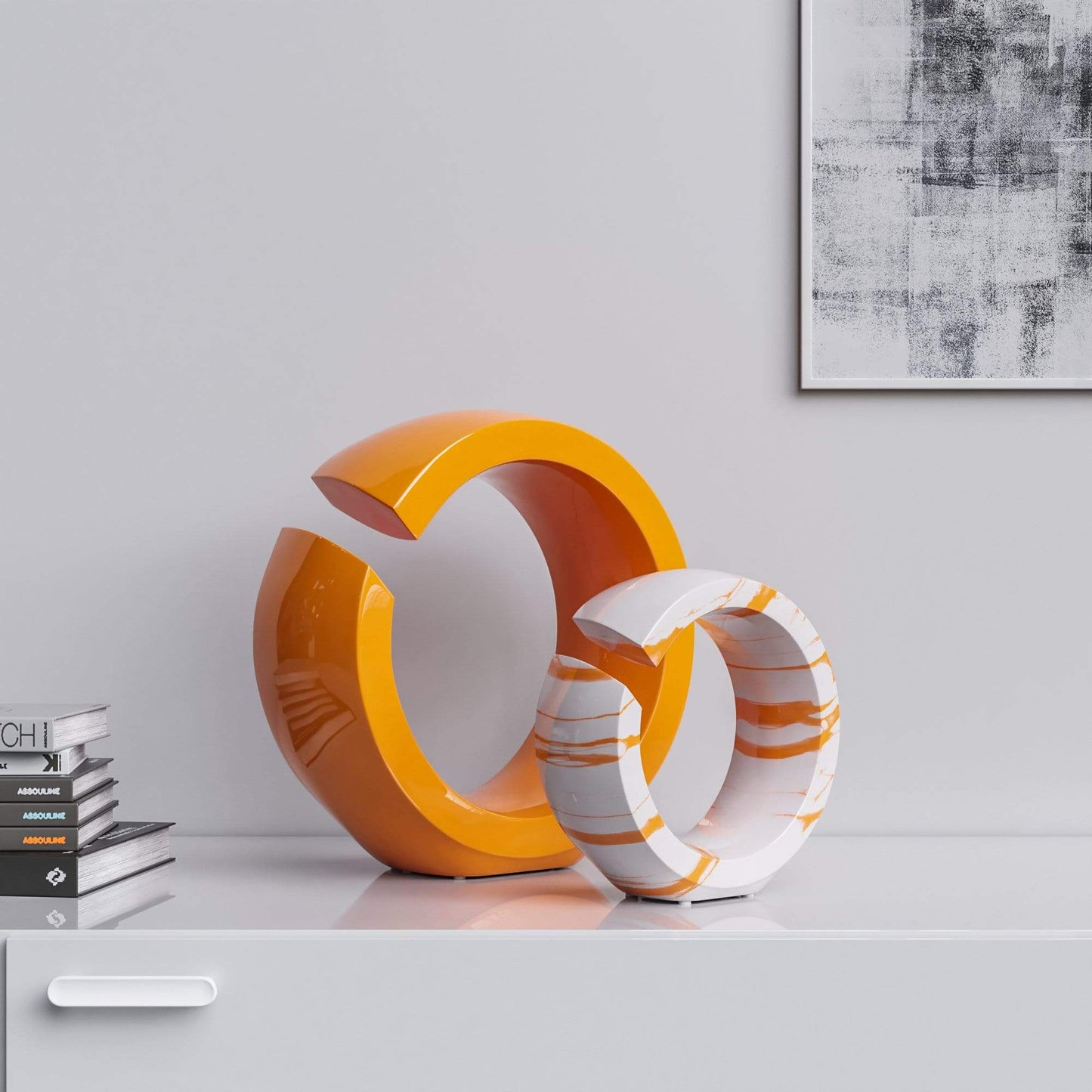 Ceramic Ring Set - Plain & Marbles - Synchrony Art INC