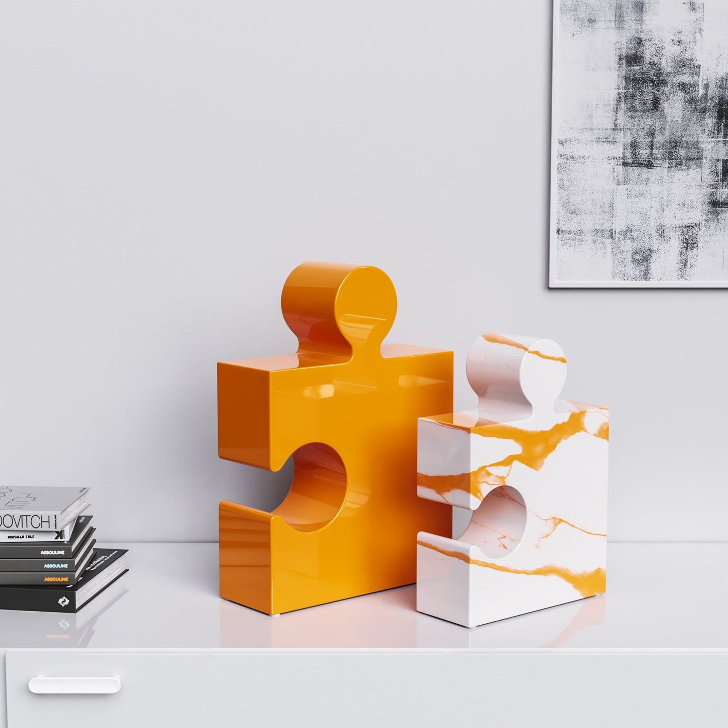 Ceramic Puzzle Set (Enhanced) - Plain & Marble - Synchrony Art INC