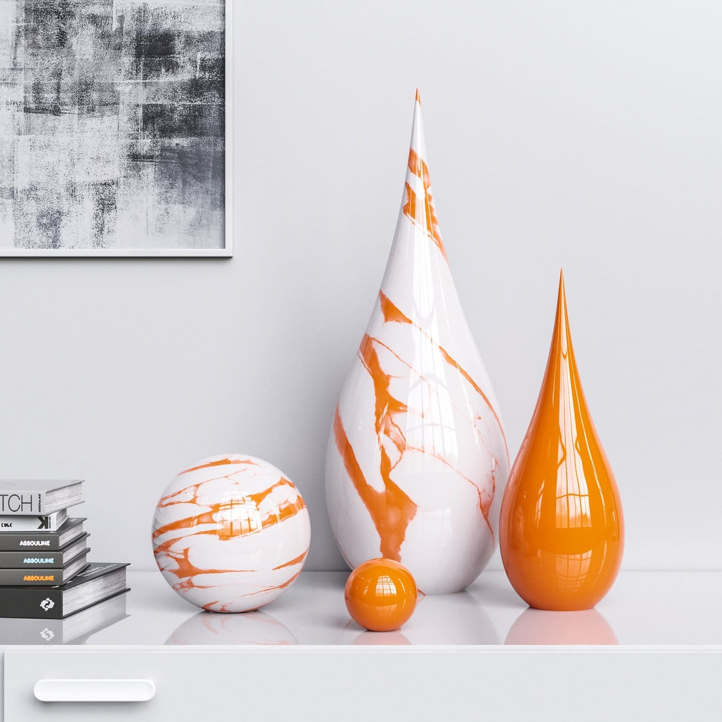Ceramic Drop & Sphere Set - Exotic Marbles - Synchrony Art INC