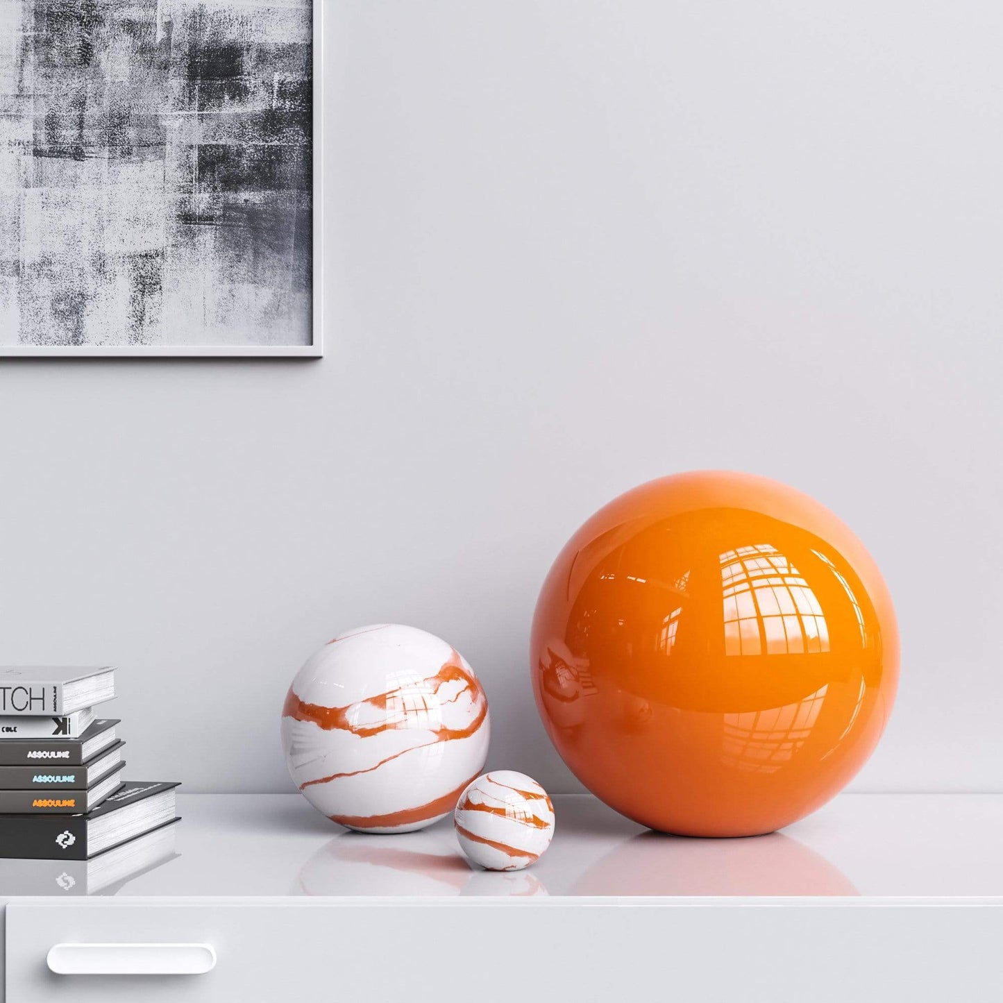 Ceramic Spheres - Three Pieces Set - Marbles & Colors - Synchrony Art INC