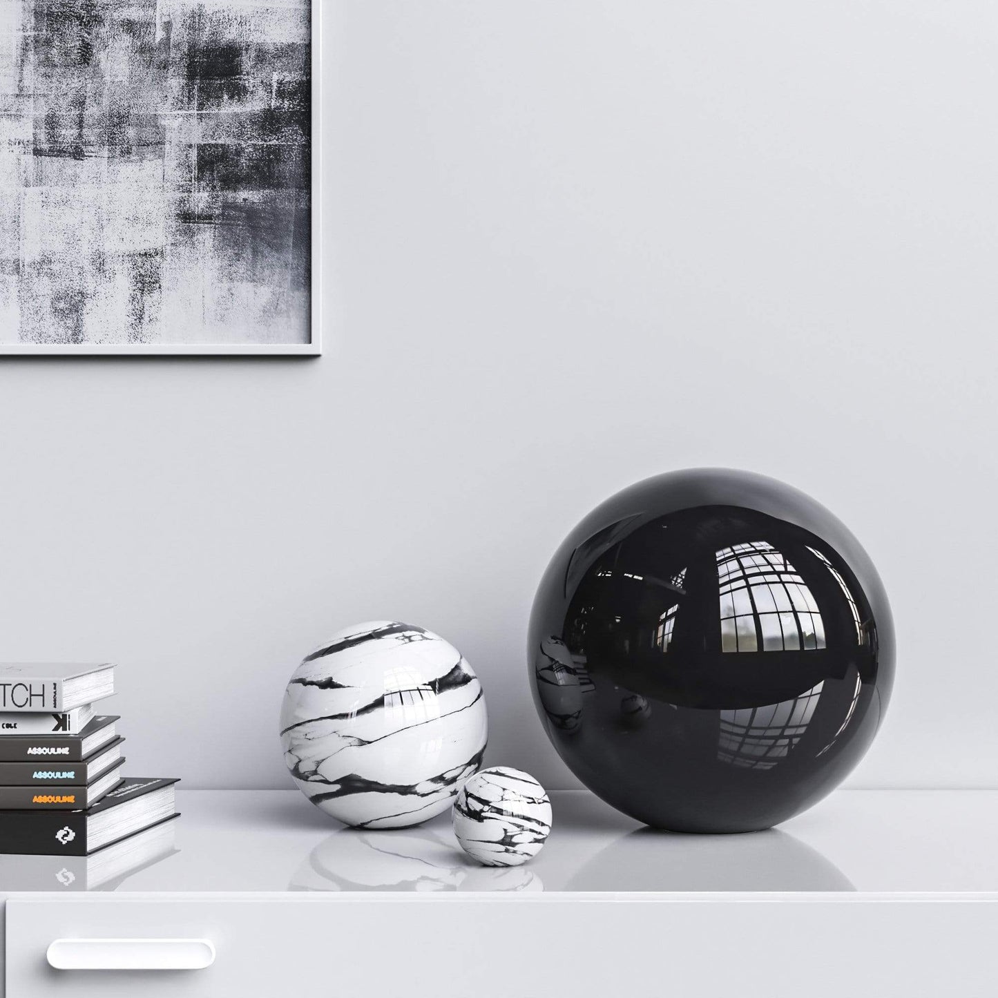 Ceramic Spheres - Three Pieces Set - Marbles & Colors - Synchrony Art INC