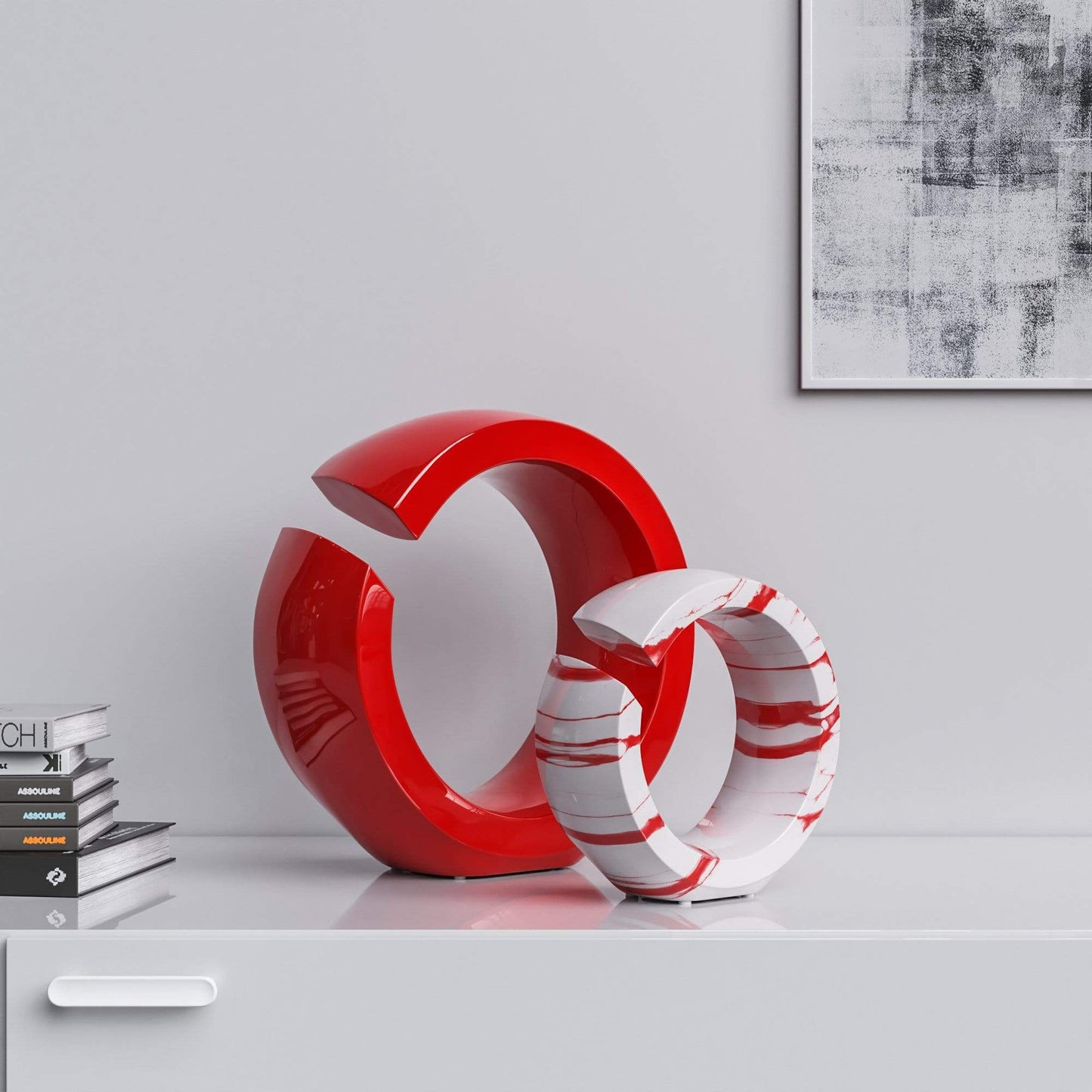 Ceramic Ring Set - Plain & Marbles - Synchrony Art INC