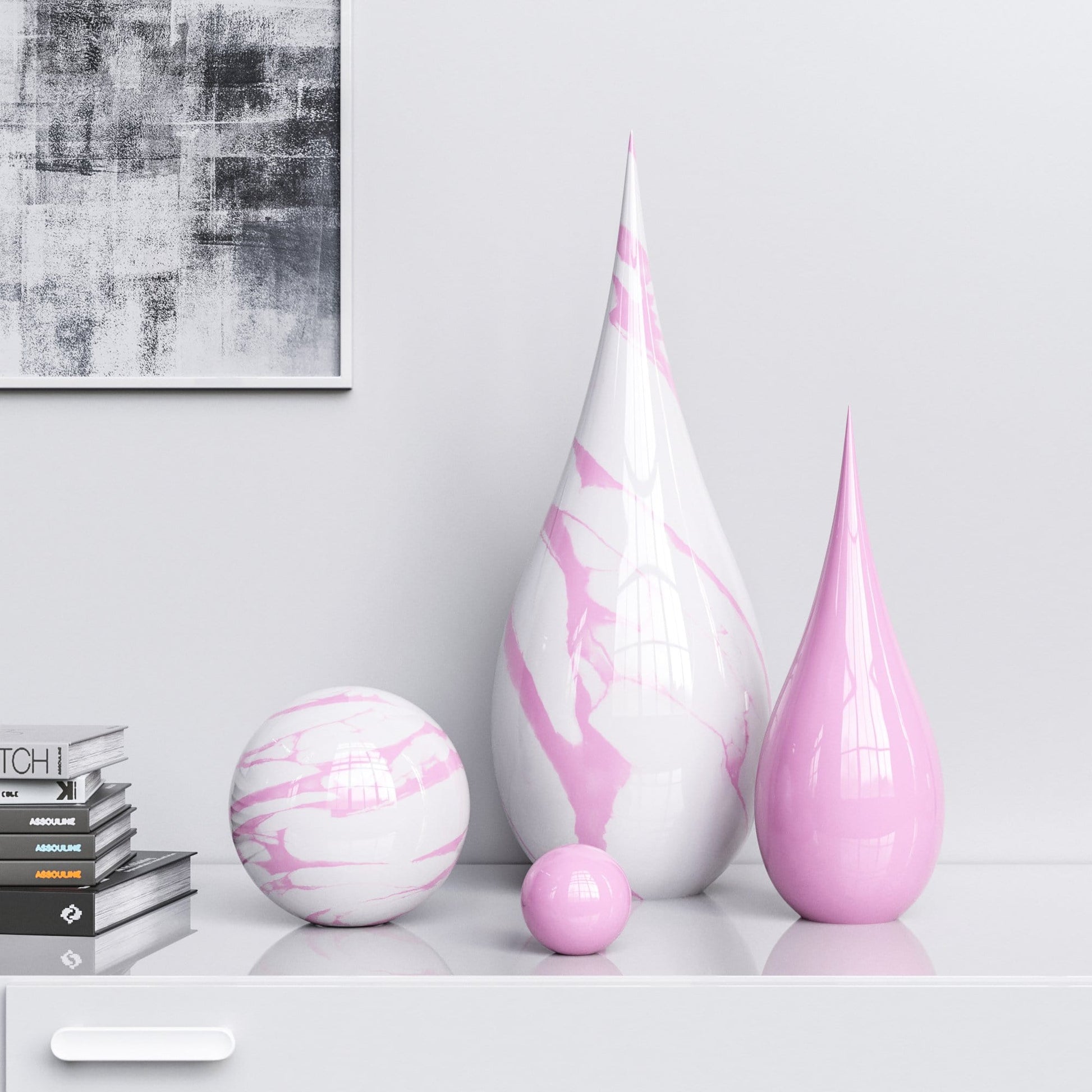Ceramic Drop & Sphere Set - Exotic Marbles - Synchrony Art INC