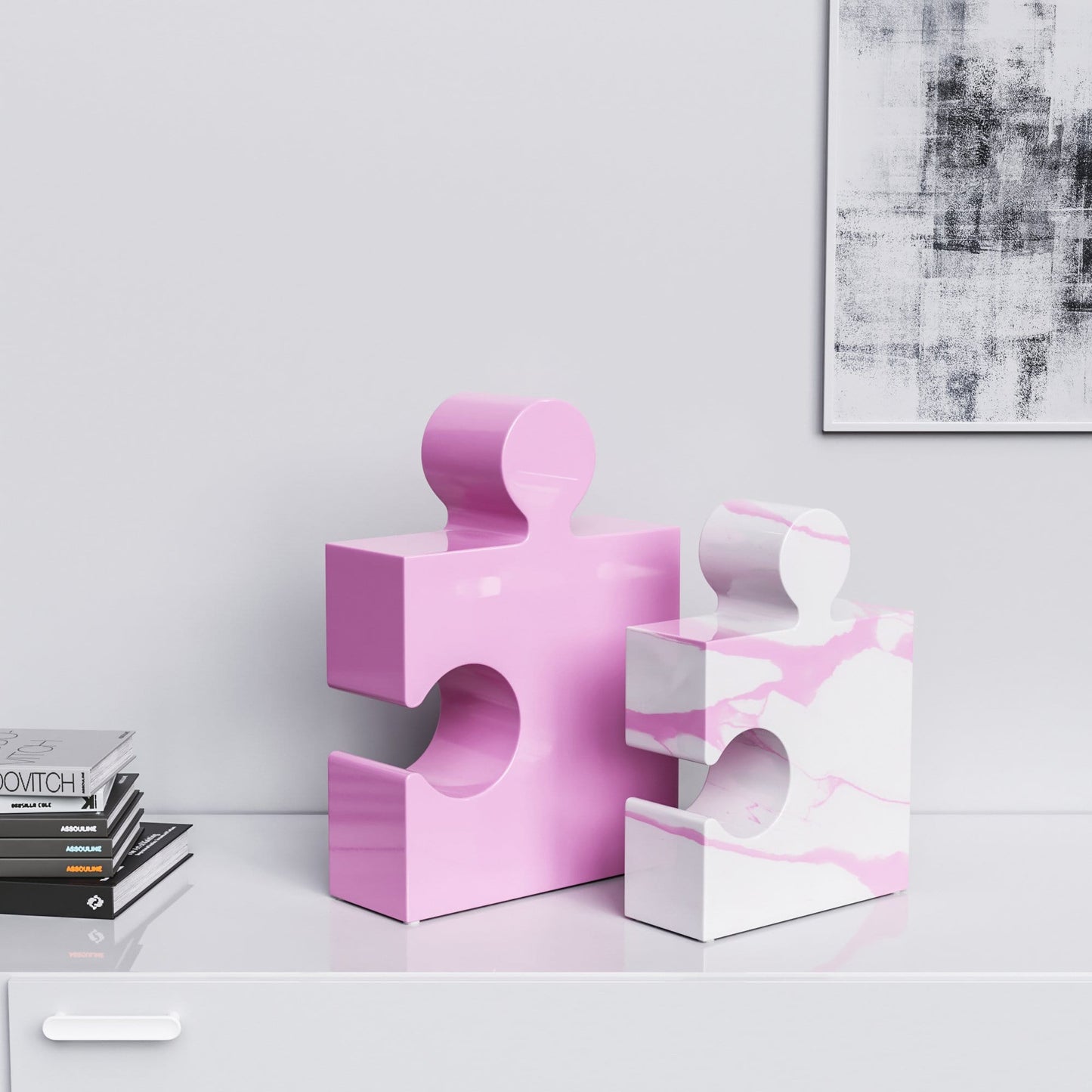 Ceramic Puzzle Set (Enhanced) - Plain & Marble - Synchrony Art INC