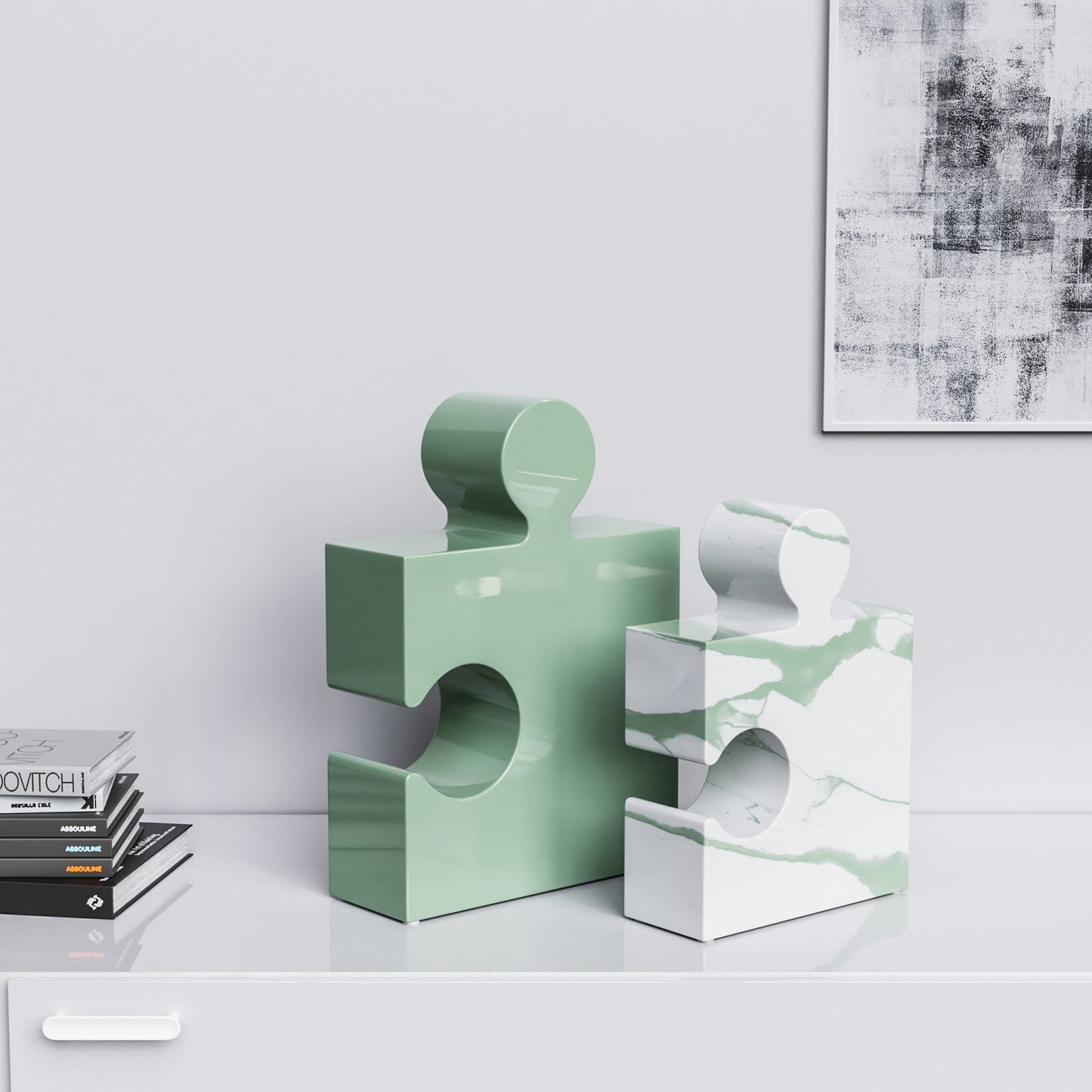 Ceramic Puzzle Set (Enhanced) - Plain & Marble - Synchrony Art INC