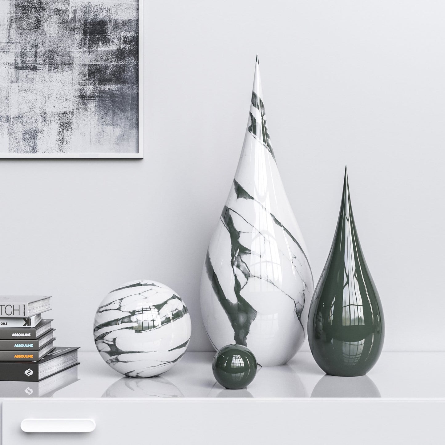 Ceramic Drop & Sphere Set - Exotic Marbles - Synchrony Art INC
