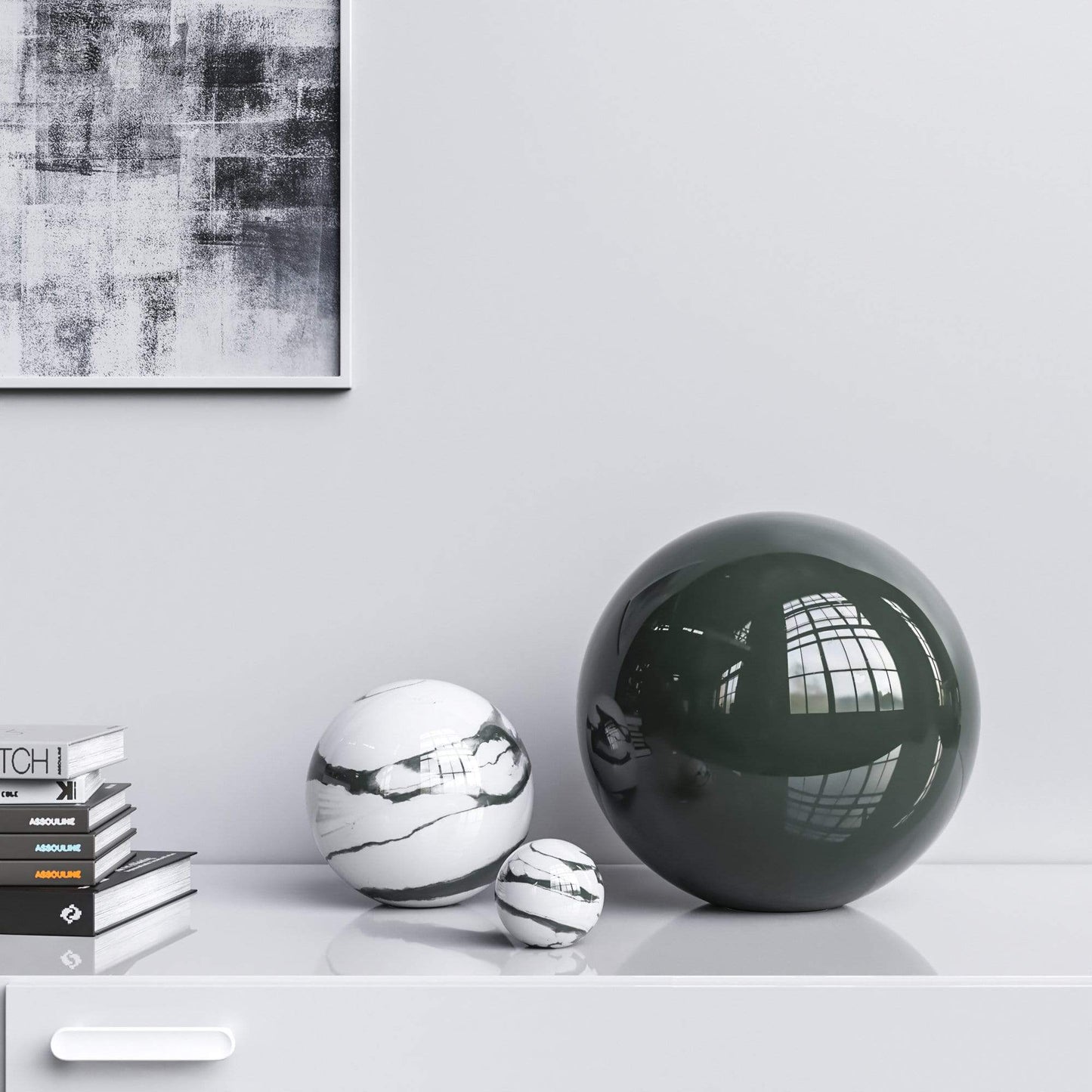 Ceramic Spheres - Three Pieces Set - Marbles & Colors - Synchrony Art INC