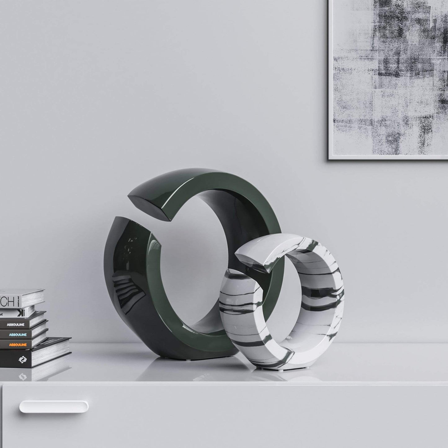 Ceramic Ring Set - Plain & Marbles - Synchrony Art INC