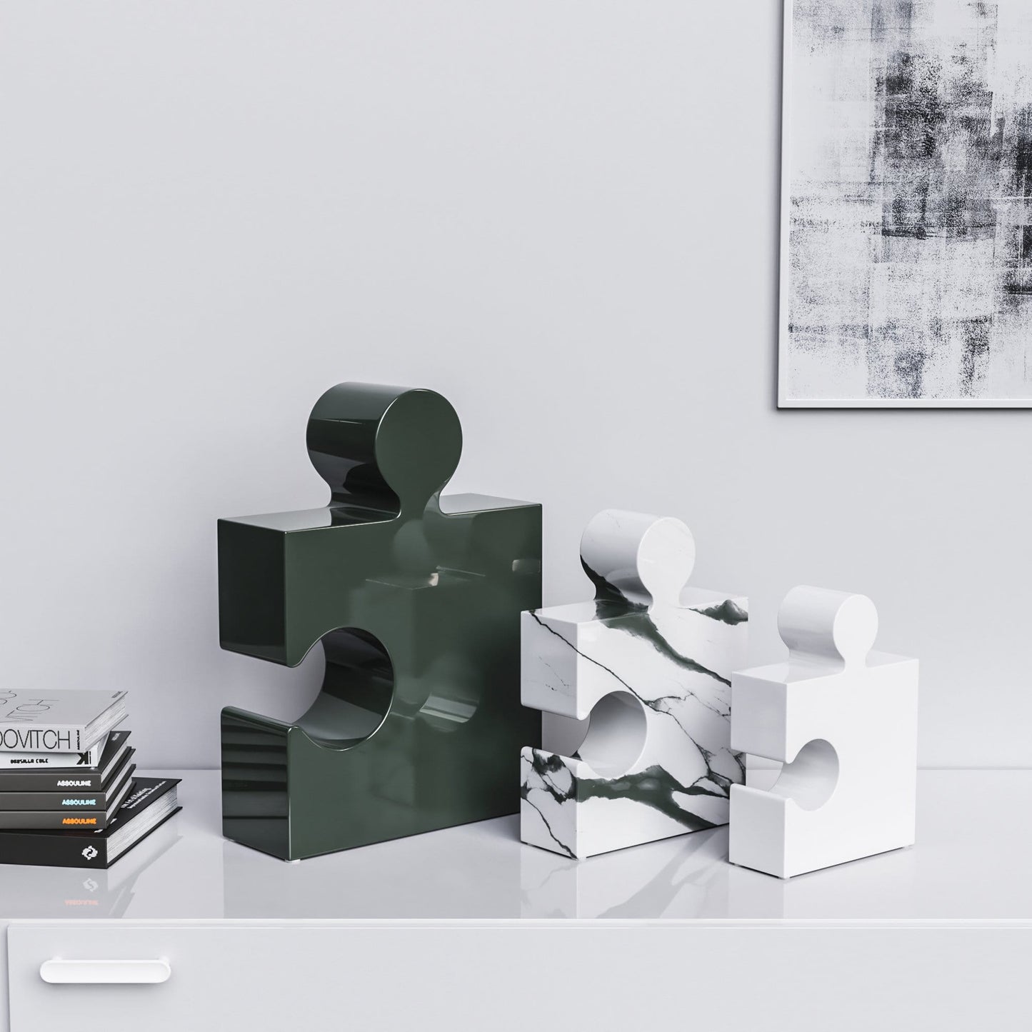 Ceramic Three Puzzles Set (Enhanced) - Plain & Marble Colors - Synchrony Art INC