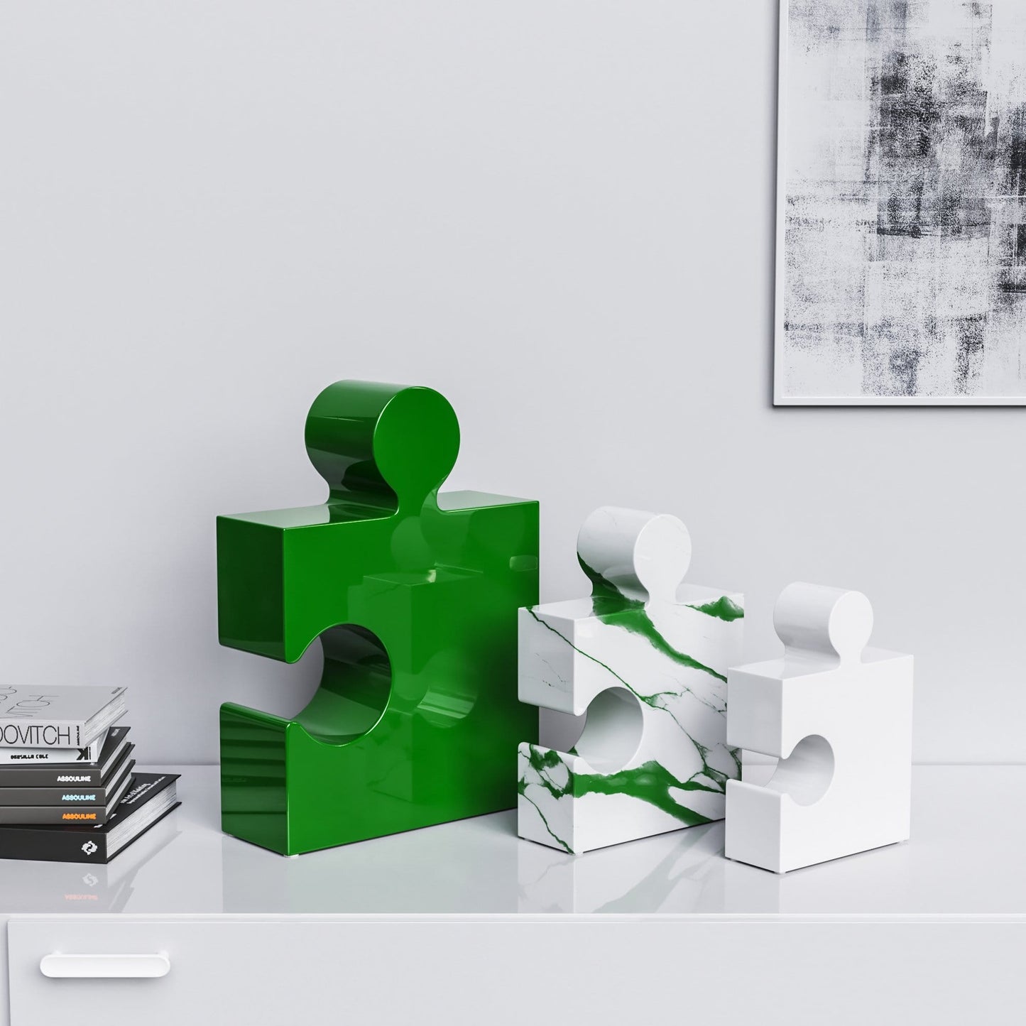 Ceramic Three Puzzles Set (Enhanced) - Plain & Marble Colors - Synchrony Art INC