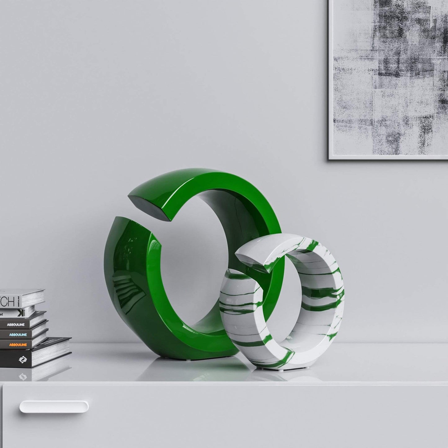 Ceramic Ring Set - Plain & Marbles - Synchrony Art INC