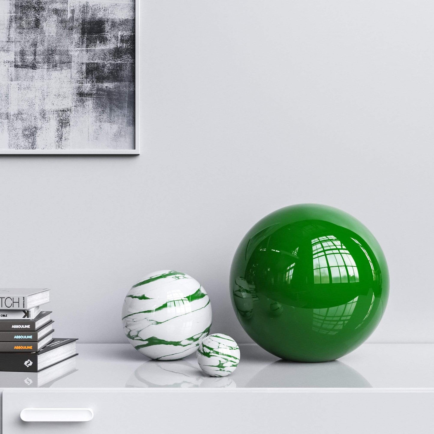 Ceramic Spheres - Three Pieces Set - Marbles & Colors - Synchrony Art INC